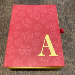“A” Box Monogram, Red & Yellow, Stationary Trinket Holder